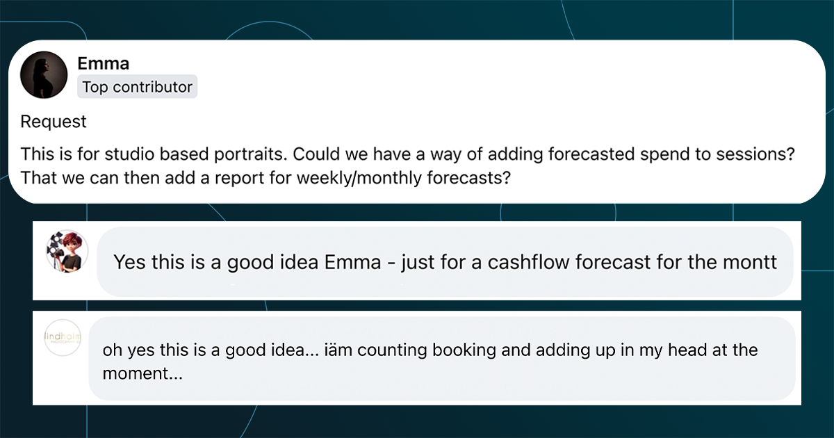 Using Custom Fields to Forecast Portrait Session Sales – Light Blue