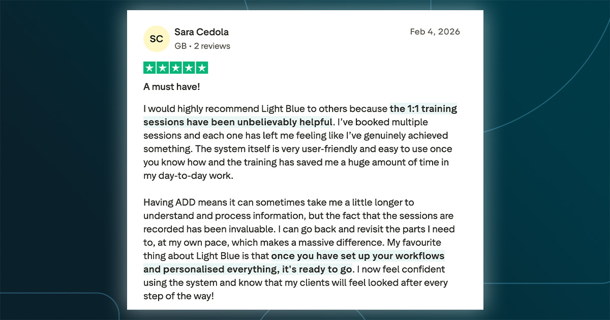 Testimonial from Sara L
